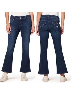 HUDSON Jeans Collin Midrise Bootcut Crop Dark Blue Denim Jeans Size 28